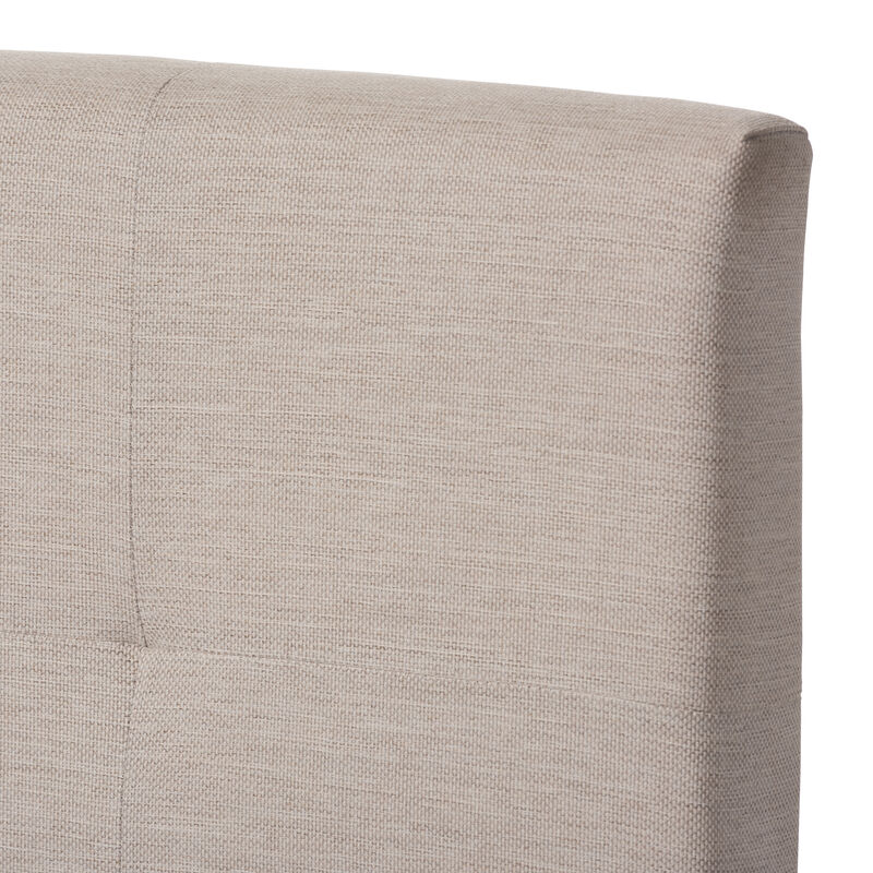 Baxton Studio Brookfield Modern Beige Fabric Upholstered Grid tufting Queen Size Bed