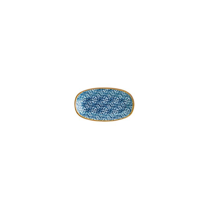 Calif 6" x 3.5" x h:0.75" Oval Decorated Porcelain Platter (Set of 2)
