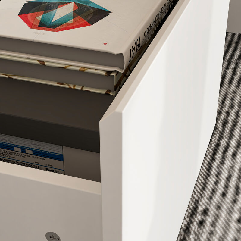 FUFU&GAGA 63-in White Modern/Contemporary L-shaped Desk Hutch Included,(72.4" W x 47.2" D x 46.6" H), White