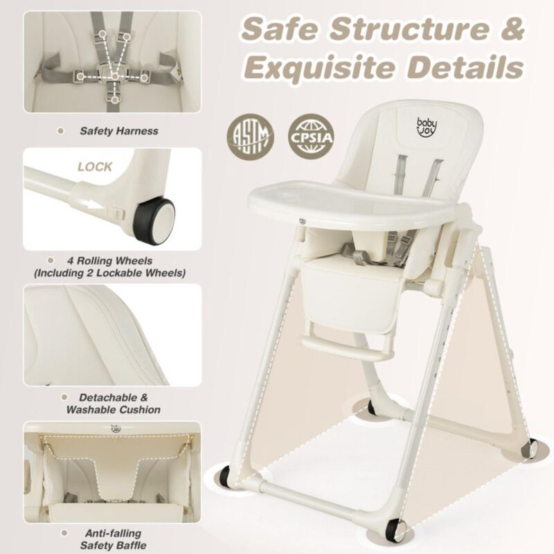 Hivvago 4-in-1 Baby High Chair with 6 Adjustable Heights