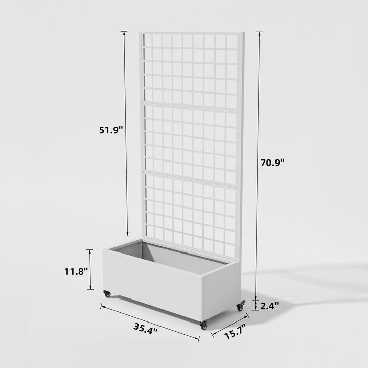 71*35.5 Metal Planter Box with Trellis