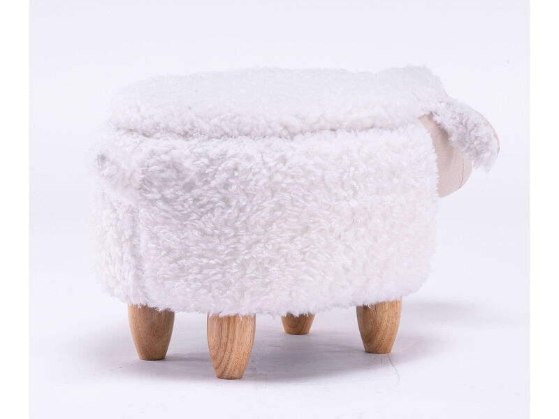 White Sheep Storage Ottoman