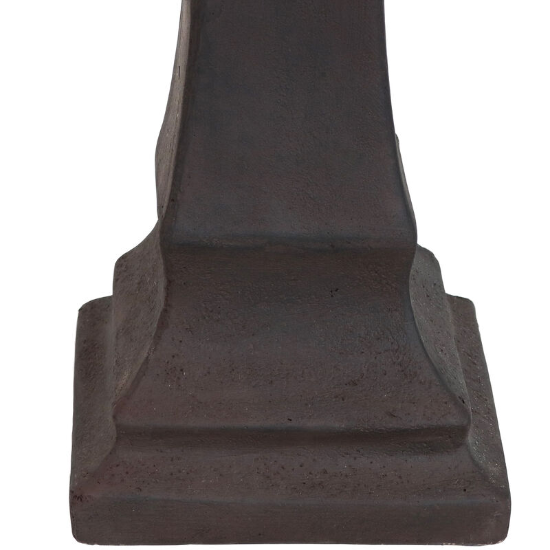 Sunnydaze Modern Glass Fiber Reinforced Concrete Bird Bath - 23 in - Dark