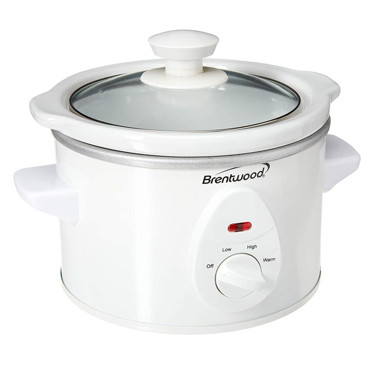 Brentwood 1.5 QT Slow Cooker in White