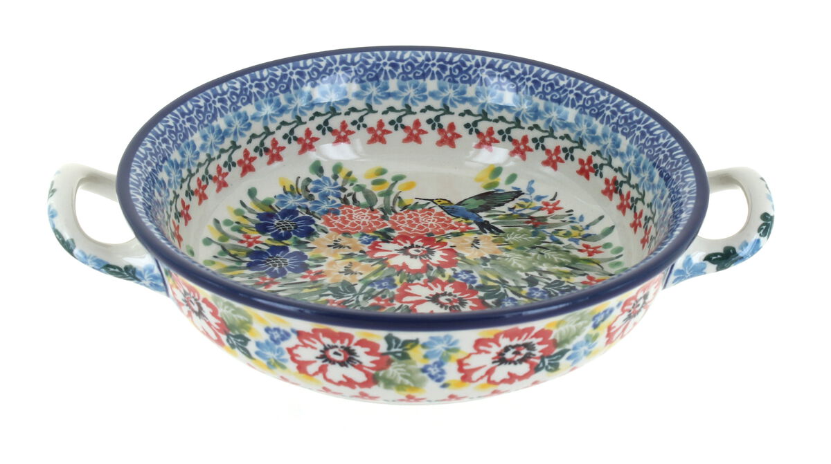 Blue Rose Polish Pottery Eliza Mini Casserole with Handles