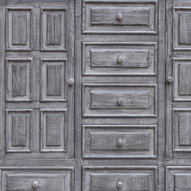 HomeRoots 64 Gray Solid Wood Seven Drawer Gentlemans Chest