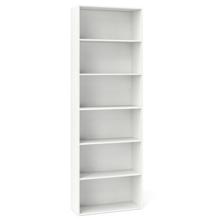 6-Tier Bookcase with 6 Open Shelves and Anti-Toppling Kits