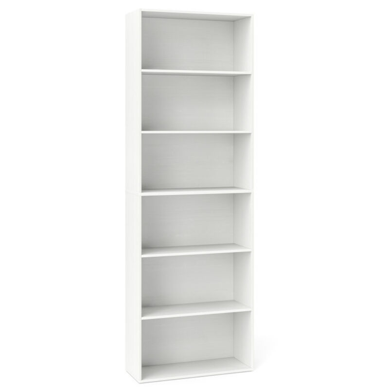 6-Tier Bookcase with 6 Open Shelves and Anti-Toppling Kits