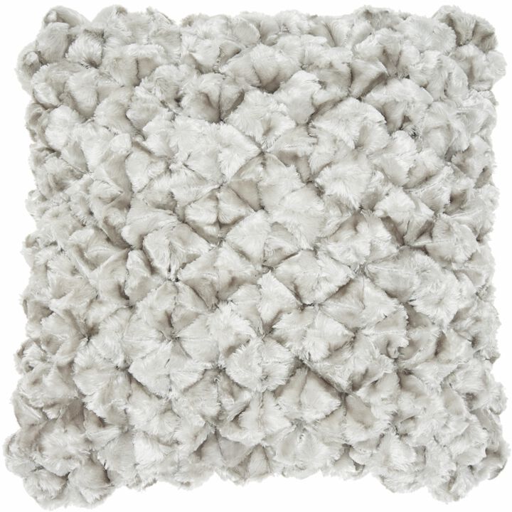 Hivvago 20" Gray Silky Soft Velvet Bunches Throw Pillow
