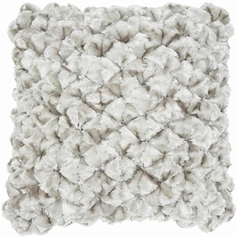 Hivvago 20" Gray Silky Soft Velvet Bunches Throw Pillow