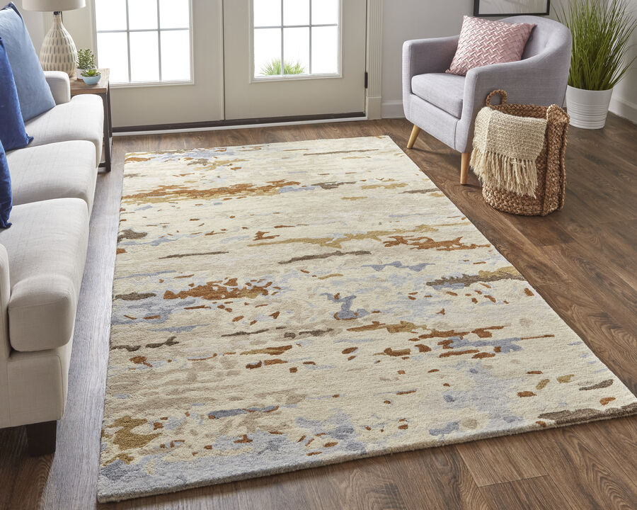 Everley 8644F Ivory/Blue/Brown 2' x 3' Rug
