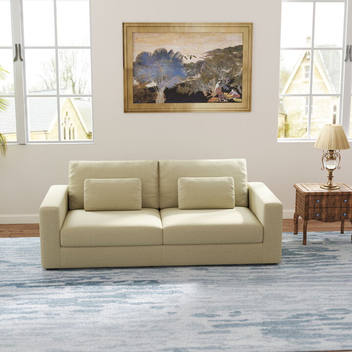 HOT SALE! 83" Modern Sofa Couches for Living Room, 3 Seater Sofa with Detachable Cover & double cushioning