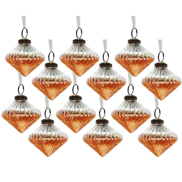 Christmas Tree Ornaments, Set of 12 Hanging Ball Decorations for Holiday Parties, Multicolor Glass Set