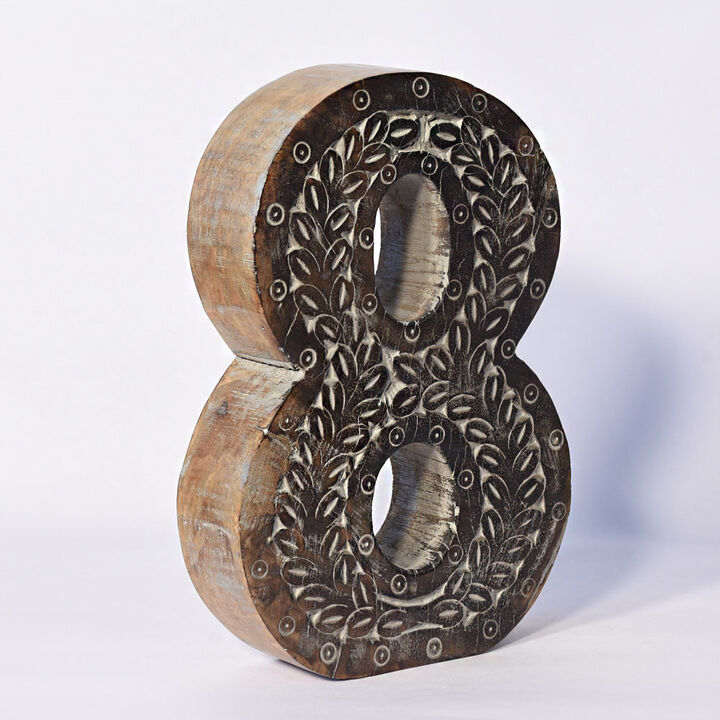 Vintage Gray Handmade Eco-Friendly "8" Numeric Number For Wall Mount & Table Top D�cor