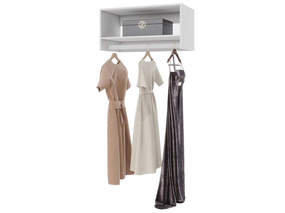 Modern Closet Organizer System,Wall Mounted Closet Organizers and Storage Walk in Closet System Closet Rack and Shelving Closet Storage for Bedroom,White
