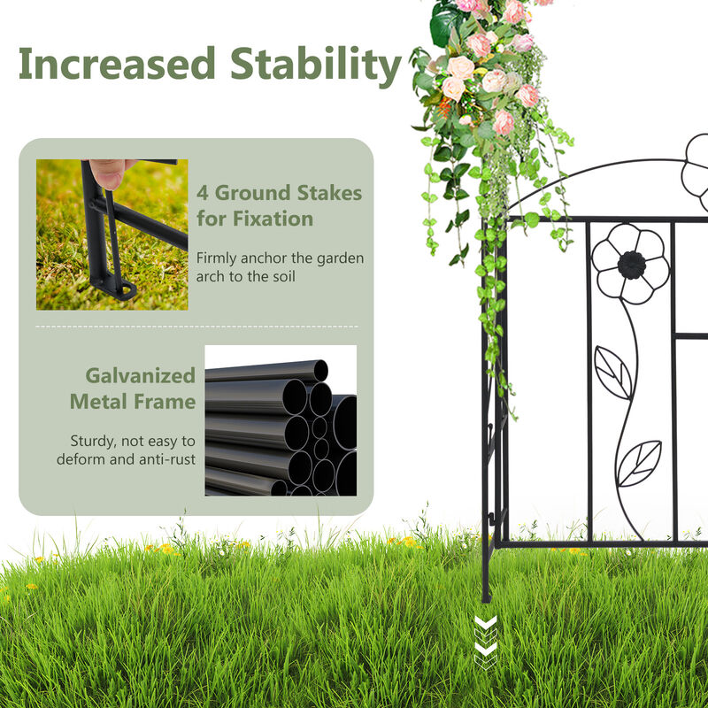2 in 1 Garden Arbor with Door and Latch for Outdoor Lawn
