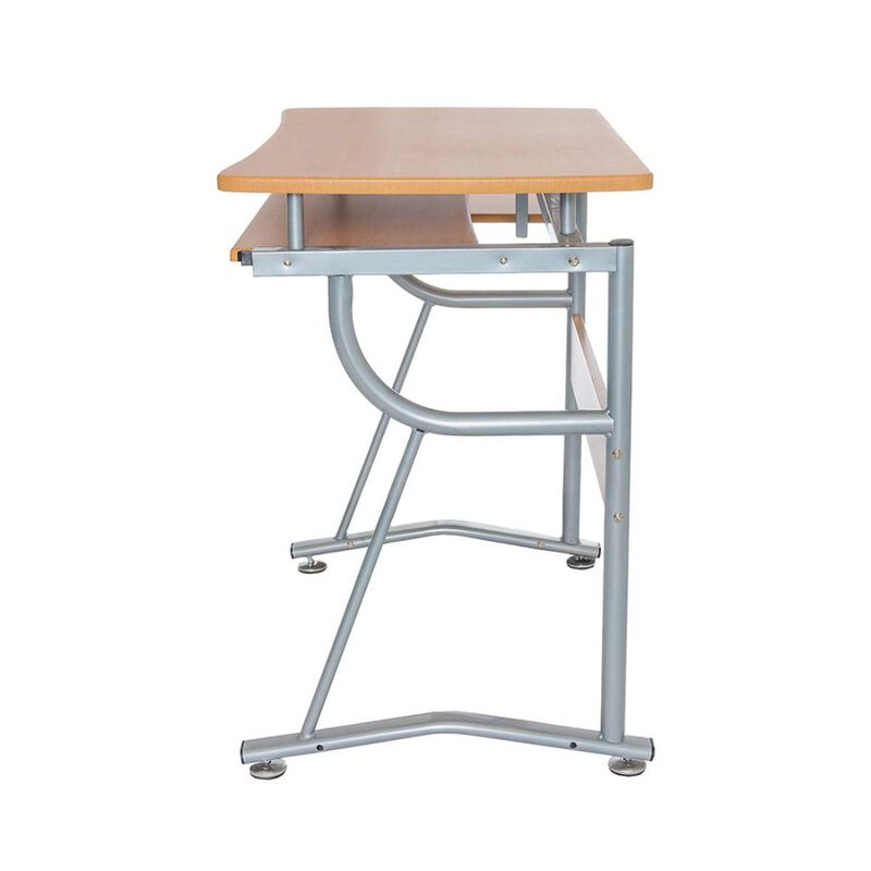 Hivvago Compact Contemporary Computer Desk in Light Cherry Finish