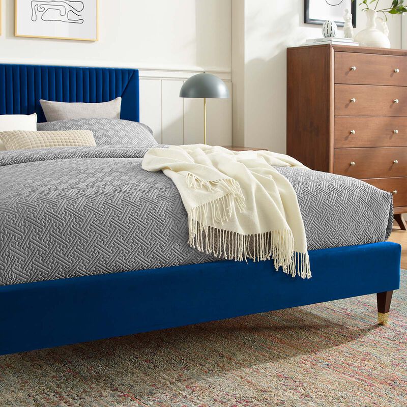 Modway - Yasmine Channel Tufted Performance Velvet King Platform Bed