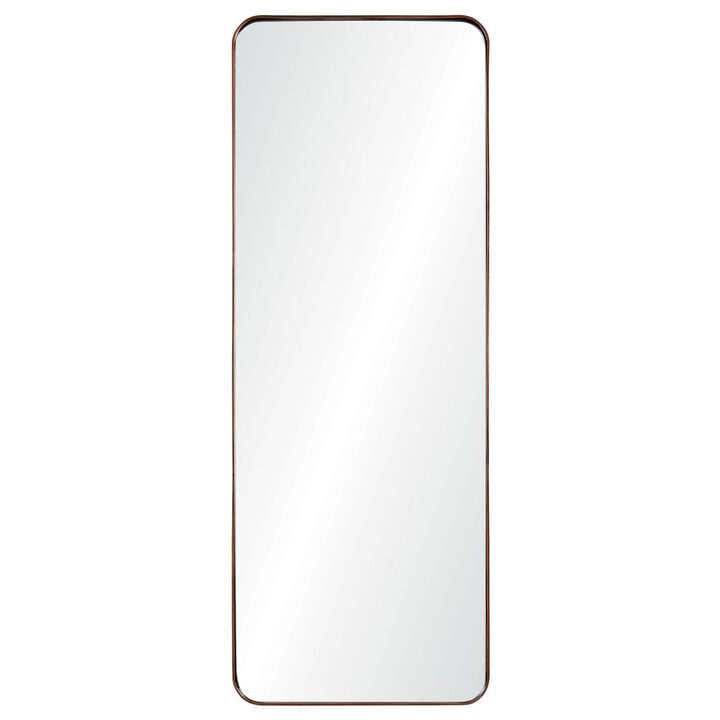 53" Silver Finished Metal Framed Beveled Rectangular Wall Mirror