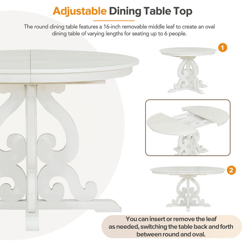 Merax 5-Piece Extendable Table Retro Dining Set