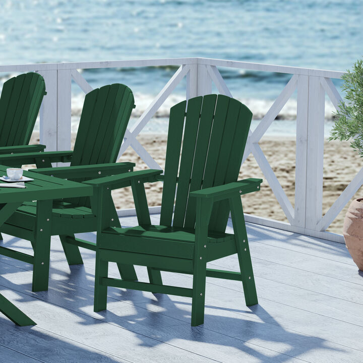 WestinTrends Dylan Outdoor Patio Shell-back Adirondack Dining Chair Weather Resistant