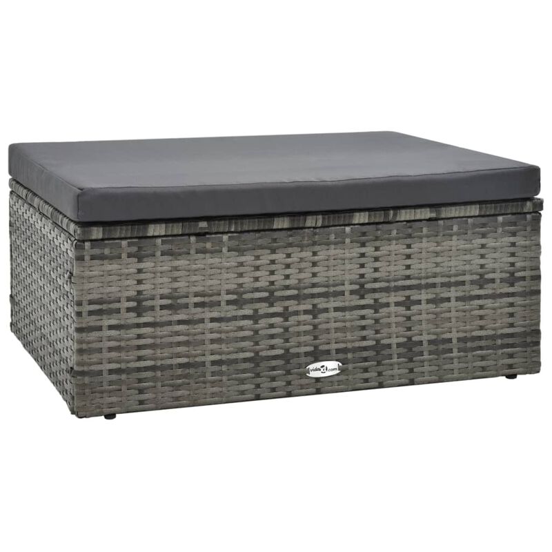 vidaXL 5 Piece Garden Lounge Set with Cushions Poly Rattan Gray