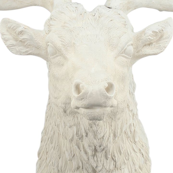 Magnesia Deer Head Wall Accent, White - Benzara