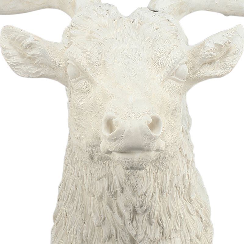Magnesia Deer Head Wall Accent, White - Benzara
