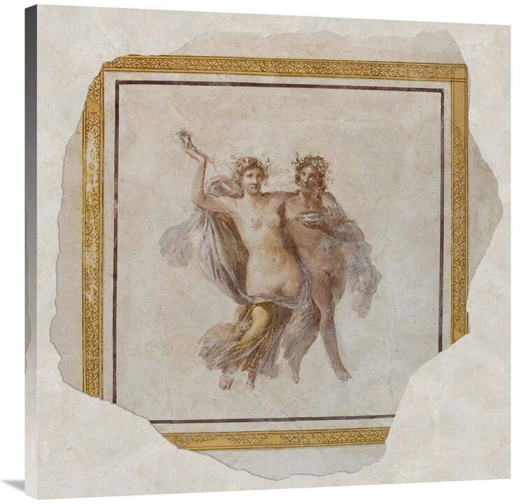 Fresco Panel Depicting Dionysos and Ariadne-Canvas Art-36x36