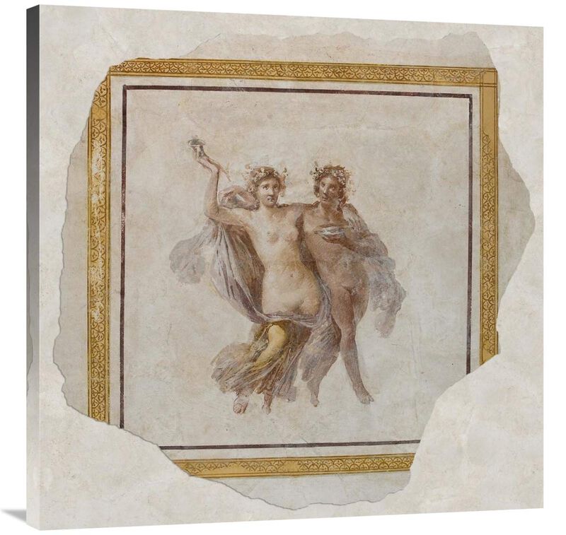Fresco Panel Depicting Dionysos and Ariadne-Canvas Art-36x36