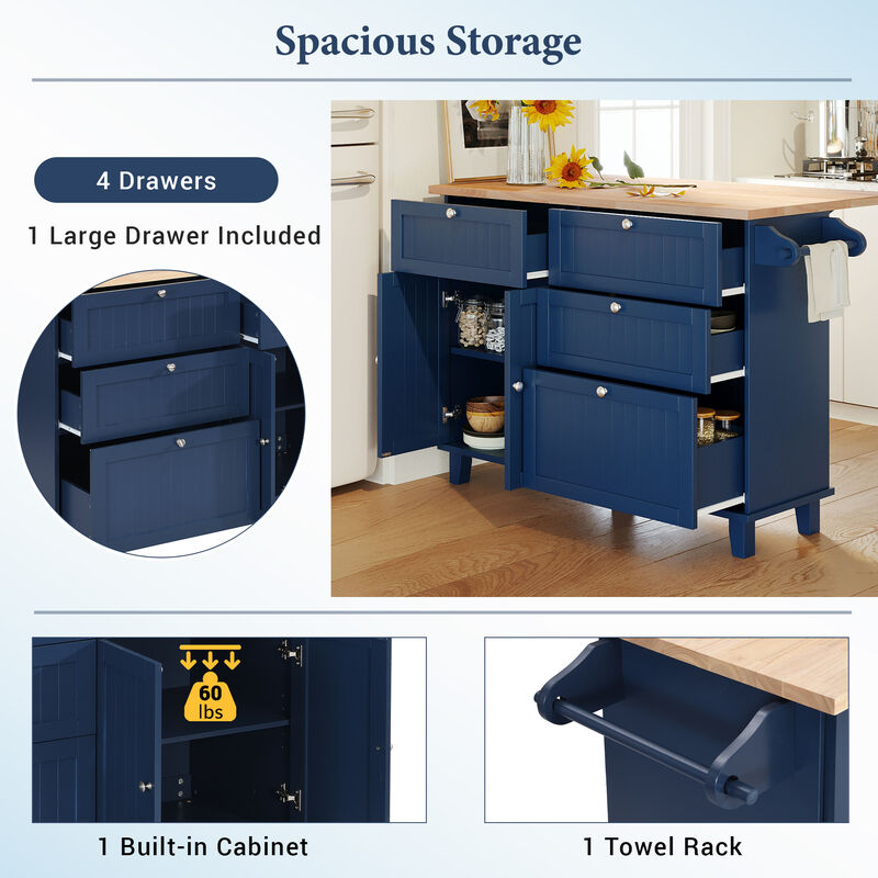 Farmhouse Kitchen Island Set with 2 Stools