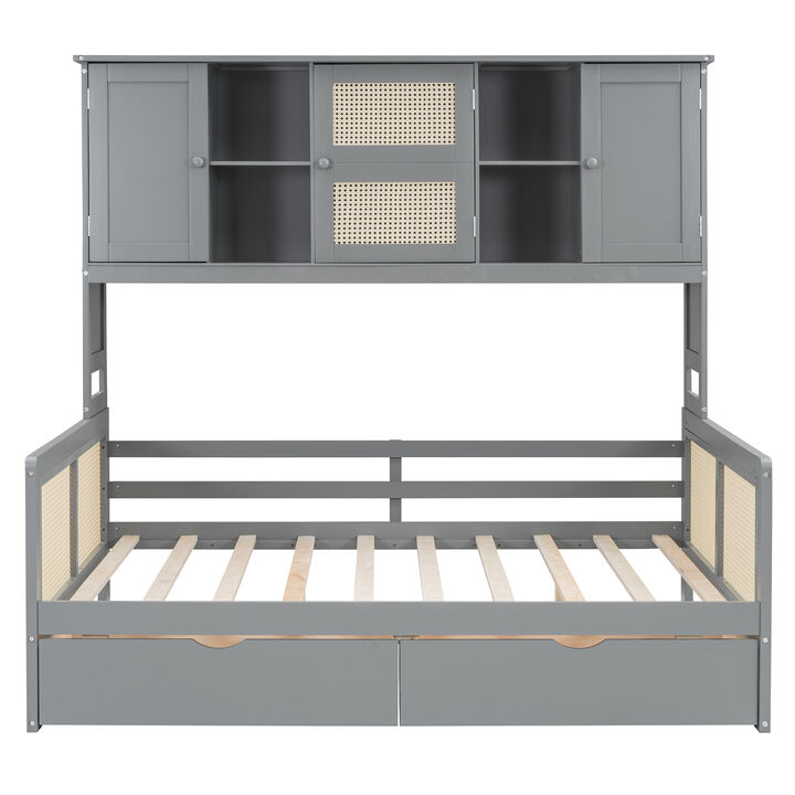 Merax Daybed Bed with 2 Drawers and Cabinet