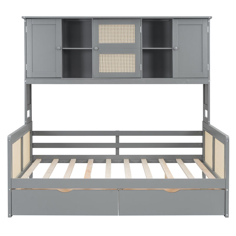 Merax Daybed Bed with 2 Drawers and Cabinet