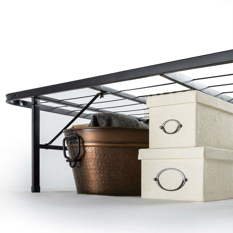 Hivvago King size Folding Sturdy Metal Platform Bed Frame with Storage Space