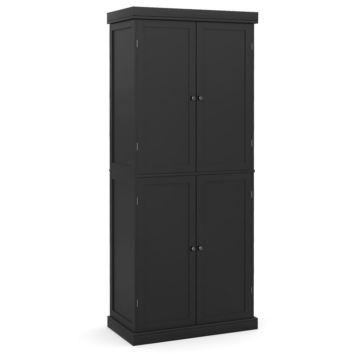 72.5" Tall Buffet Cabinet with 6-Tier Shelves and 4 Doors