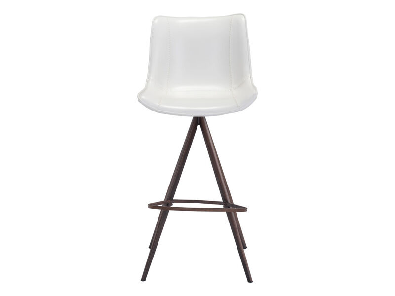 Aki Barstool (Set of 2) White & Walnut