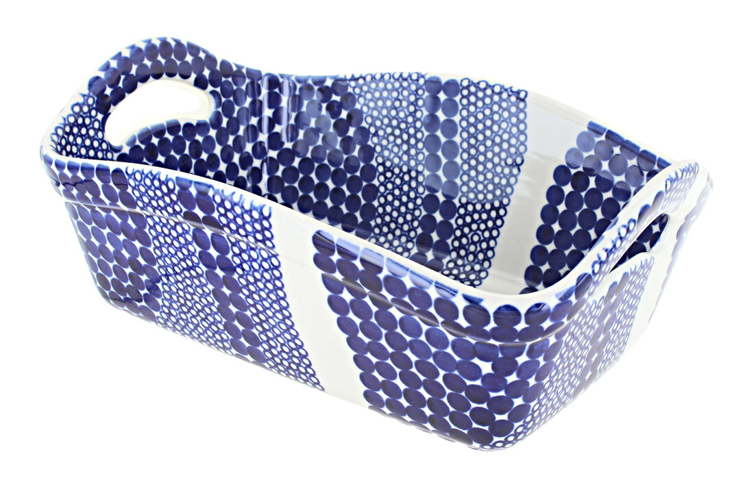 Blue Rose Polish Pottery Zara Basket With Handles