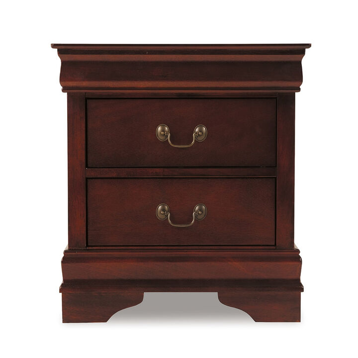 Deyr Nightstand, 2 Drawers, Bronze, Louis Philippe Molding Brown - Benzara