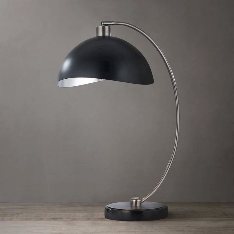 NOVA OF CALIFORNIA Luna Bella Table Lamp - Nickel/Matte Black/Silver Leaf