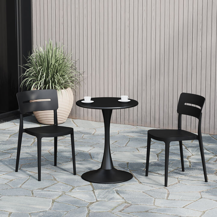WestinTrends Outdoor Modern Stackable Plastic Patio Dining Chairs (Set of 2)