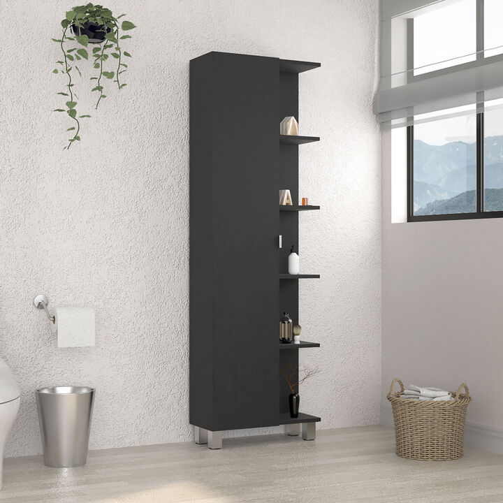 Urano Mirror Linen Cabinet, Four Interior Shelves, Five External Shelves