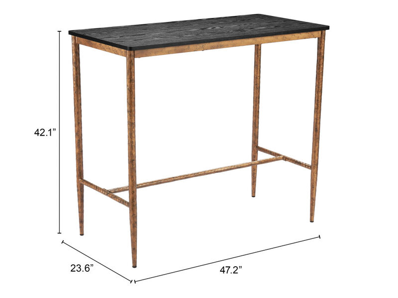 Nida Bar Table Black & Bronze