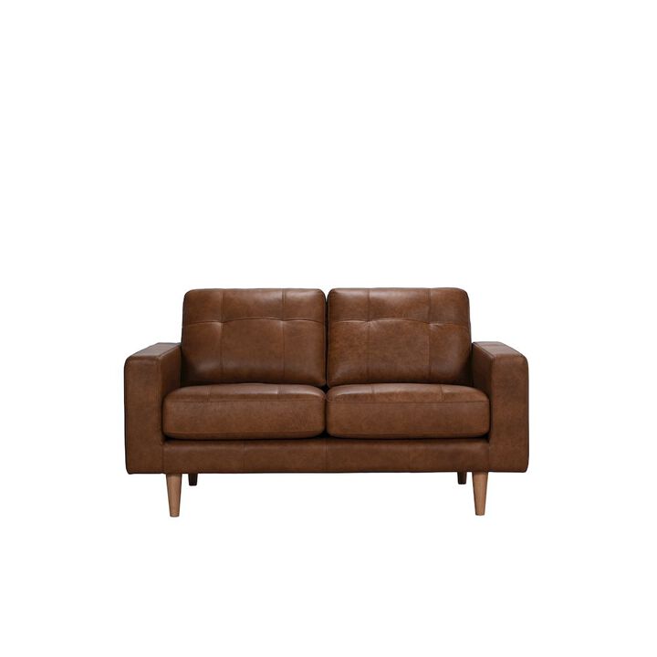 Porter Designs Glisan Full-Grain Leather Loveseat, Brown