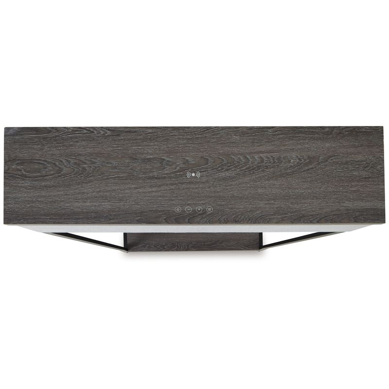 36 Inch Seme Console Table, Wireless Charging, Built in Speakers, Gray - Benzara