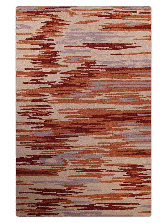 RUGSOTIC CARPETS HAND TUFTED WOOL ECO-FRIENDLY AREA RUGS  - 4'x6', Rectangle Shape, Multicolor, Abstract Modern Design, High Pile Thick Handmade Area Rugs for Living Room, Bed Room (K00S14)