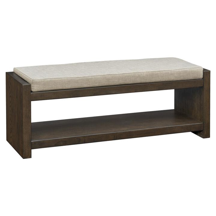 Belen Kox Accent Bench with Lower Shelf, Brown, Belen Kox