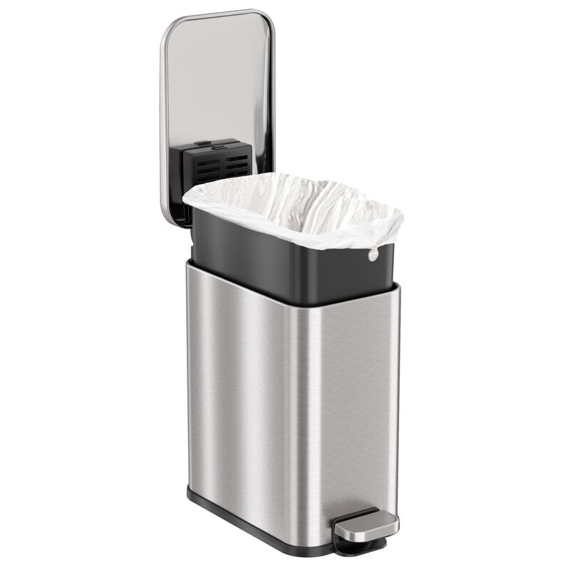 iTouchless 1.3 Gallon / 4.9 Liter SoftStep Slim Step Pedal Trash Can