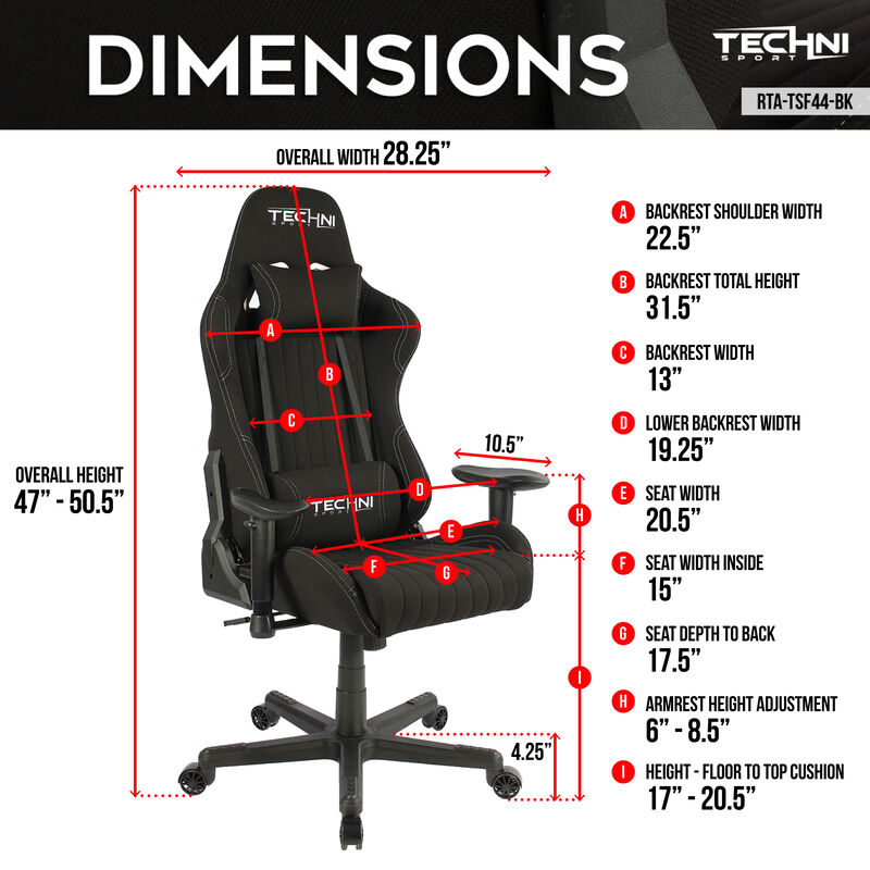 Streamdale Fabric Ergonomic High Back Racer Style Pc Gaming Chair