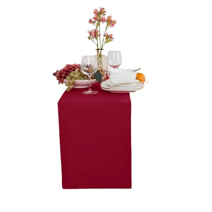 Solino Home Cotton Linen Plain Table Runner | Dru