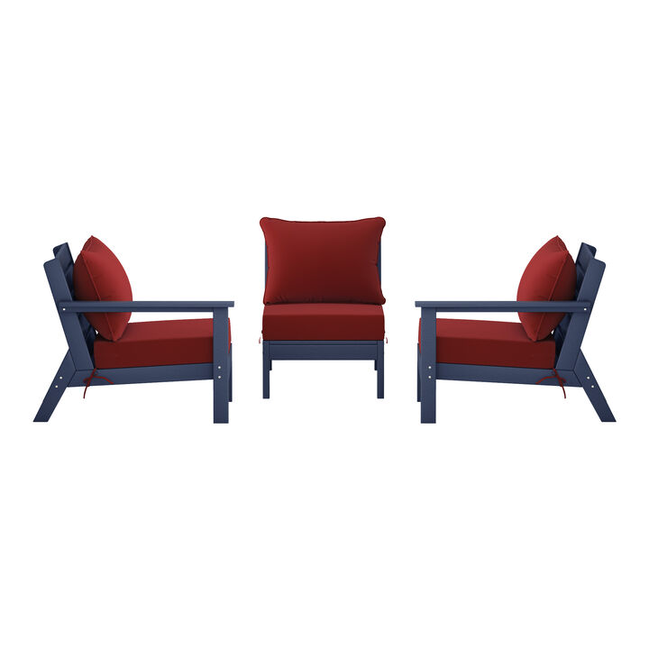 WestinTrends Outdoor Patio HDPE Sectional Sofa with Patio Cushions